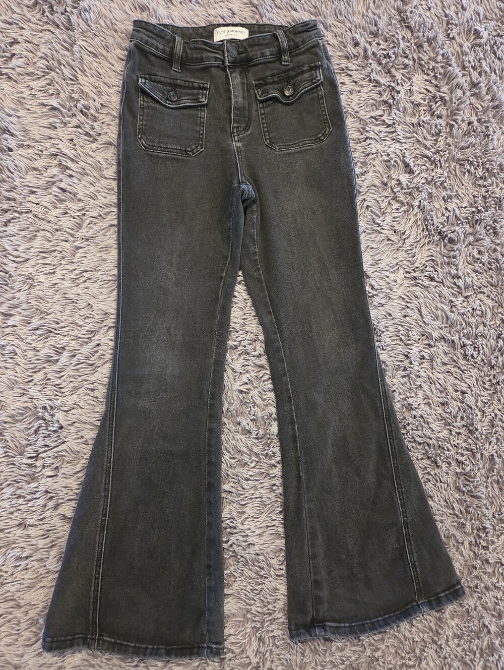 Women's Flying Money Black High RiseFlare Jeans